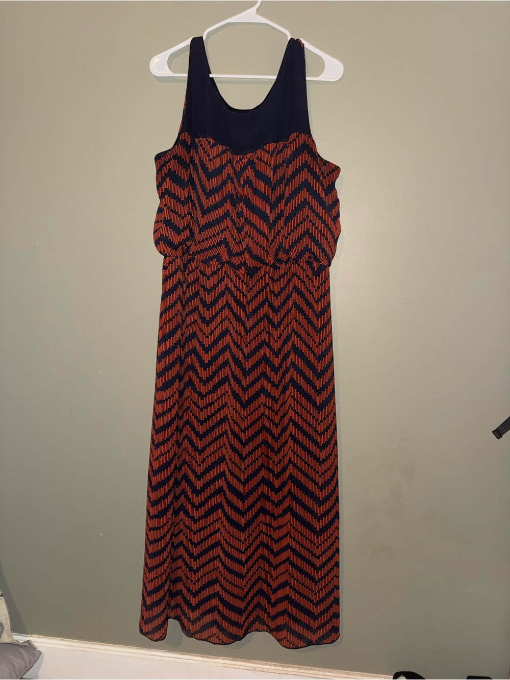 Enfocus Studio Rust and Black Zigzag Maxi Dress